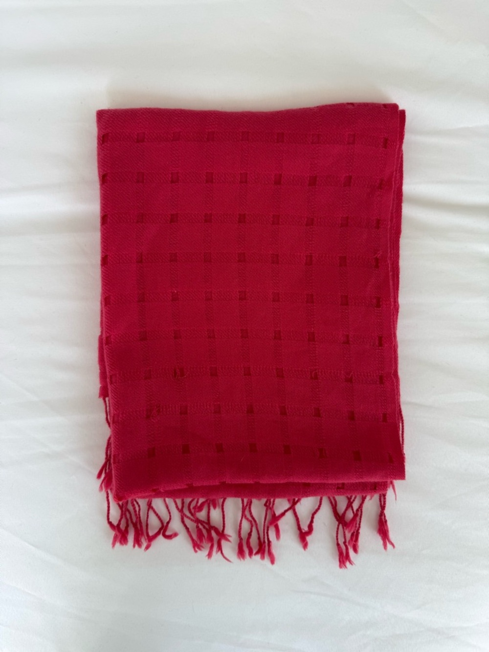 Bright pink 100% cashmere scarf wrap